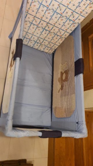 Cuna de viaje azul + colchón