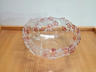 Taça Fruteira Murano Flores Rosa