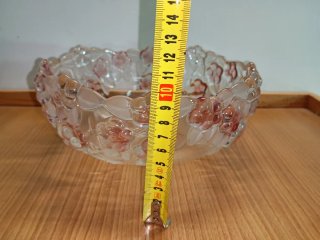 Taça Fruteira Murano Flores Rosa