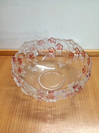 Taça Fruteira Murano Flores Rosa
