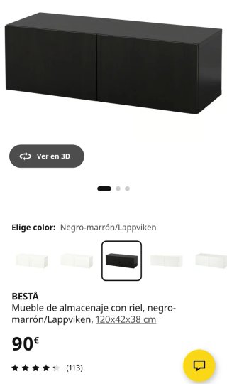 Mueble negro/marrón 120x42x38
