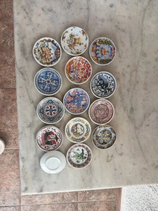 Lote 14 Platos Miniatura Porcelana Decorados