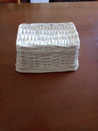 Cesta Mimbre Blanca Forrada