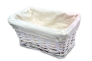 Cesta Mimbre Blanca Forrada