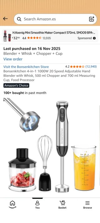 Batidora de mano Bonsenkitchen HB3203