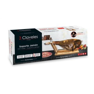 Soporte Jamonero 3 Claveles Madera y Metal