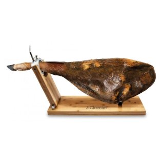 Soporte Jamonero 3 Claveles Madera y Metal