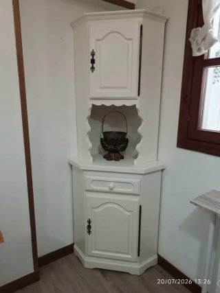 Armario de esquina blanco