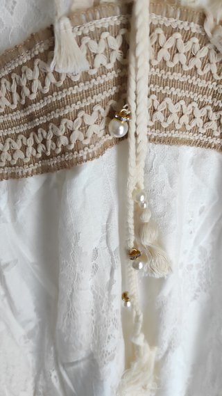 Vestido blanco ibicenco forrado talla única