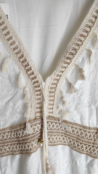 Vestido blanco ibicenco forrado talla única