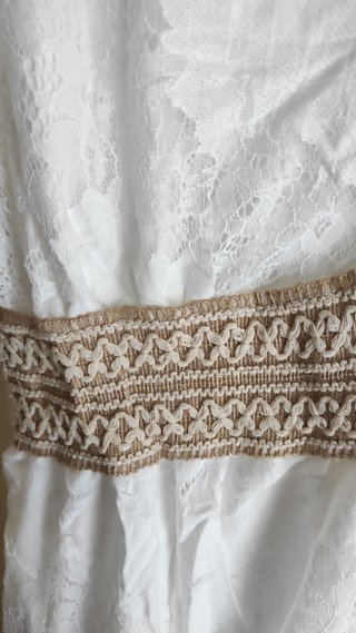 Vestido blanco ibicenco forrado talla única