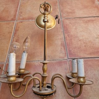 Lámpara techo latón macizo vintage