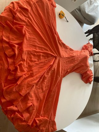 201.-Vestido Sevillana Naranja Talla Única
