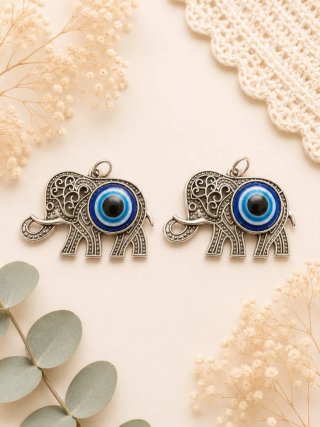 2 Colgantes elefante ojo turco