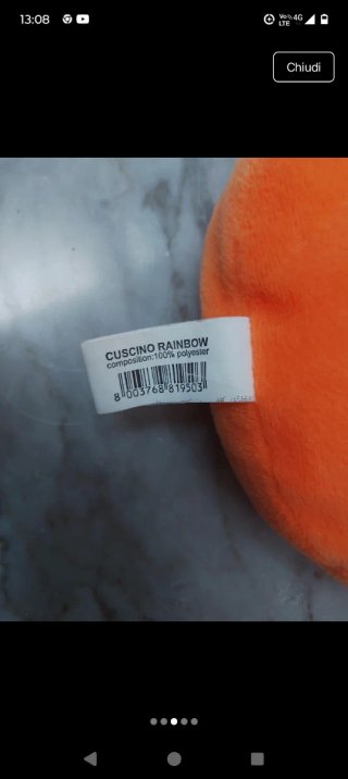 Cuscino peluche fiore arancione