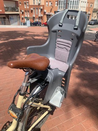 Bicicleta Paseo Retro Crema + Silla Bebé