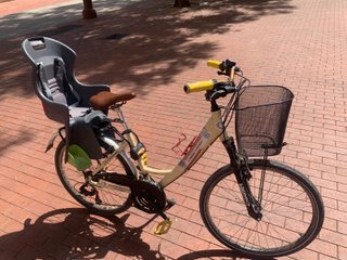 Bicicleta Paseo Retro Crema + Silla Bebé