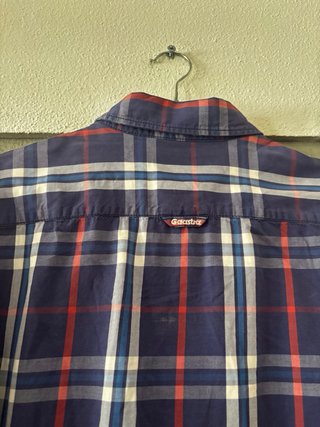 Camisa xadrez homem azul e vermelha L