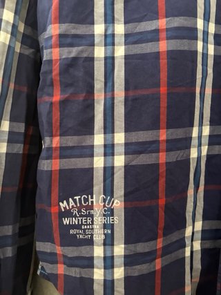 Camisa xadrez homem azul e vermelha L