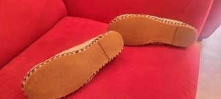 Zapatillas Zara esparto y tela beige/negro
