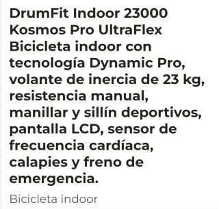 Bicicleta indoor Cecotec Drumfit 23000