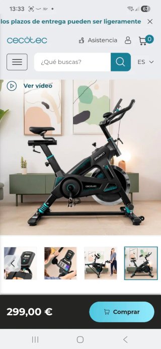 Bicicleta indoor Cecotec Drumfit 23000