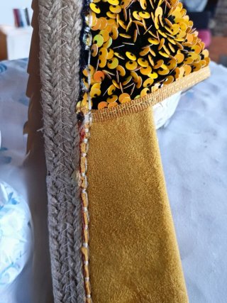 Alpargatas Ante y Lentejuelas Oro/Amarillo