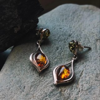 Pendientes Plata Lágrima Ámbar