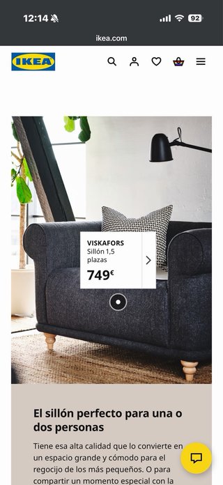 Sofá de tela gris