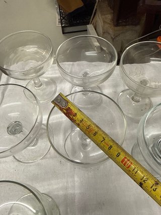 7 Copas de champán antiguas de cristal