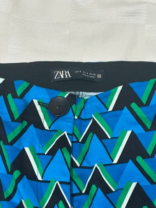 Pantaloni Zara vita alta fantasia geometrica tg S