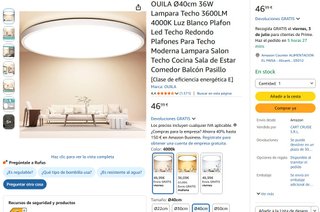 Plafón LED OUILA Ø40cm Blanco Ahorro Energético