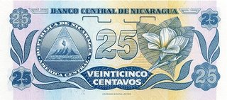 Billete Nicaragua 25 Centavos Córdoba 1991 UNC