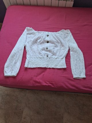 Blusa blanca manga larga