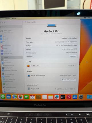 MacBook Pro 13” 2017 Plata