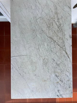 Mesa Mármol Macizo 100x60x2cm Patas Hierro