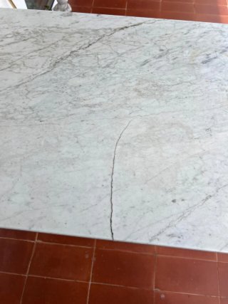 Mesa Mármol Macizo 100x60x2cm Patas Hierro