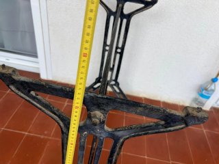 Mesa Mármol Macizo 100x60x2cm Patas Hierro