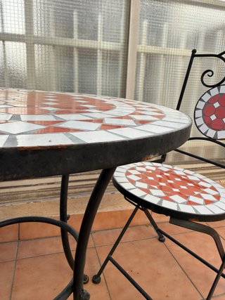 Mesa y 2 Sillas Mosaico Jardín