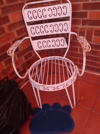 Silla Hierro Vintage Exterior Blanca