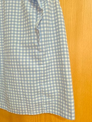 Blusa Verano Cuadros Azul Claro