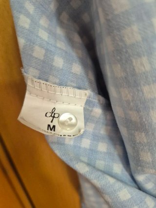 Blusa Verano Cuadros Azul Claro