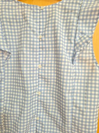 Blusa Verano Cuadros Azul Claro