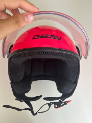 Casco Moto Rosa con Visera