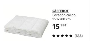 Edredón cálido Ikea 150x200cm