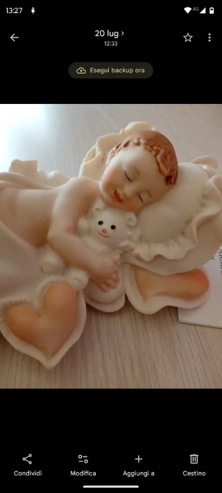 Scultura Giuseppe Armani Florence bambino che dorm