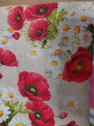Retales de loneta con estampado floral