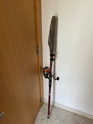 Caña de pescar con carrete