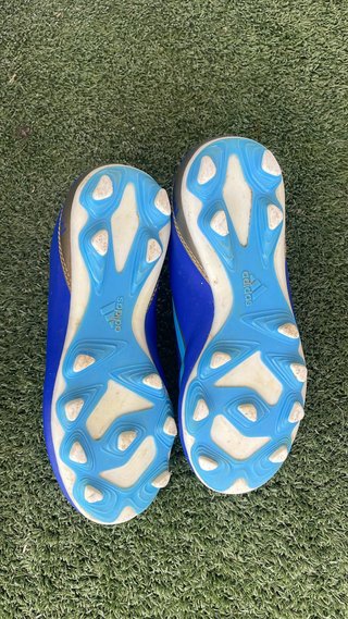 Zapatillas Adidas Messi Futbol Azul y Dorado