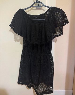 Copricostume nero pizzo taglia unica